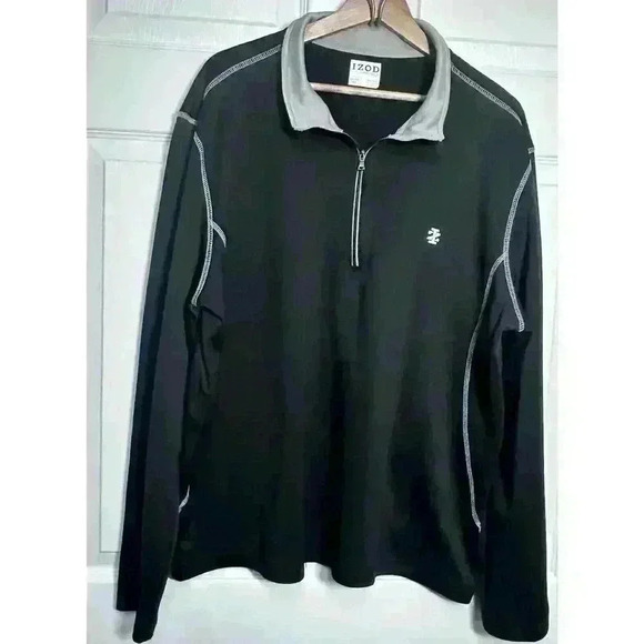 Men’s Izod Golf Pullover Black Size XXL 1/4 Zipper Performance Athletic Wear - Picture 1 of 9